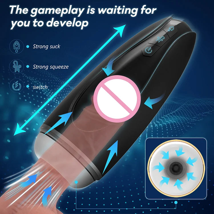 Full Automatic Aircraft Cup Male Masturbator Electric Penis Exerciser