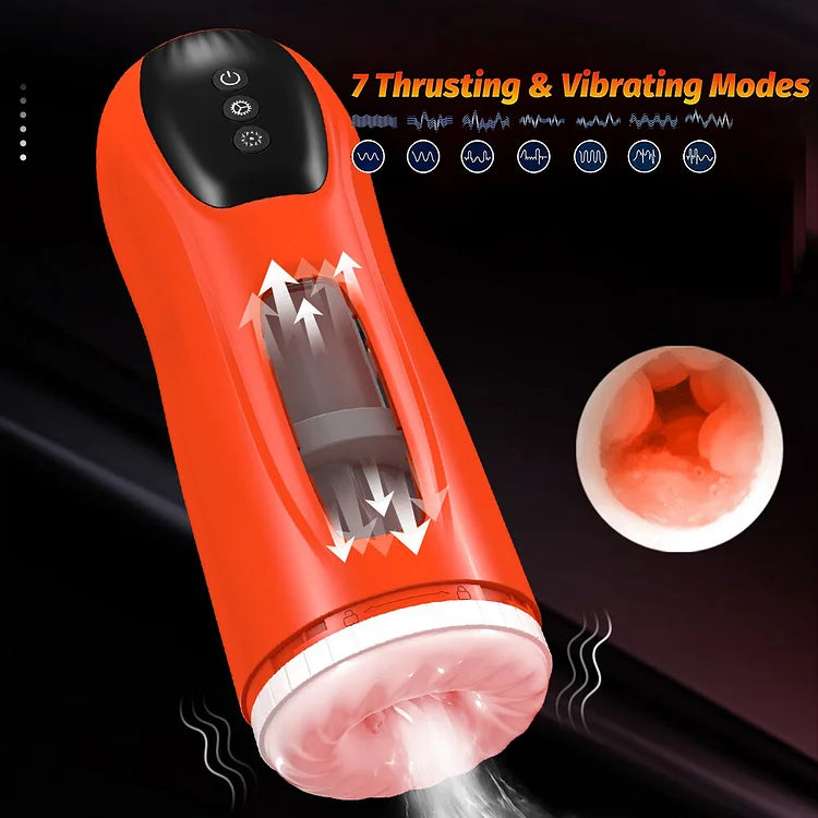 Lava - 4 In 1 Heating Thrusting Sucking Vibration Blowjob Masturbation Cup