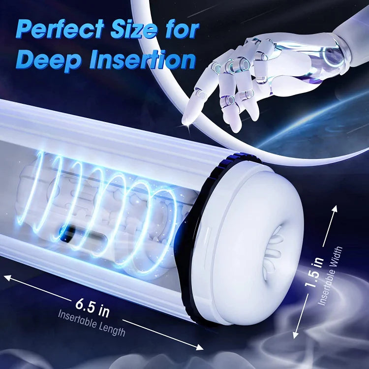 Men Automatic Telescopic Male Masturbator Vibration Real Vagina Blowjob Machine Masturbation Cup