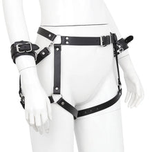 Load image into Gallery viewer, Pu Leather Harness Adjustable With Hand Cuffs Leg Cuffs