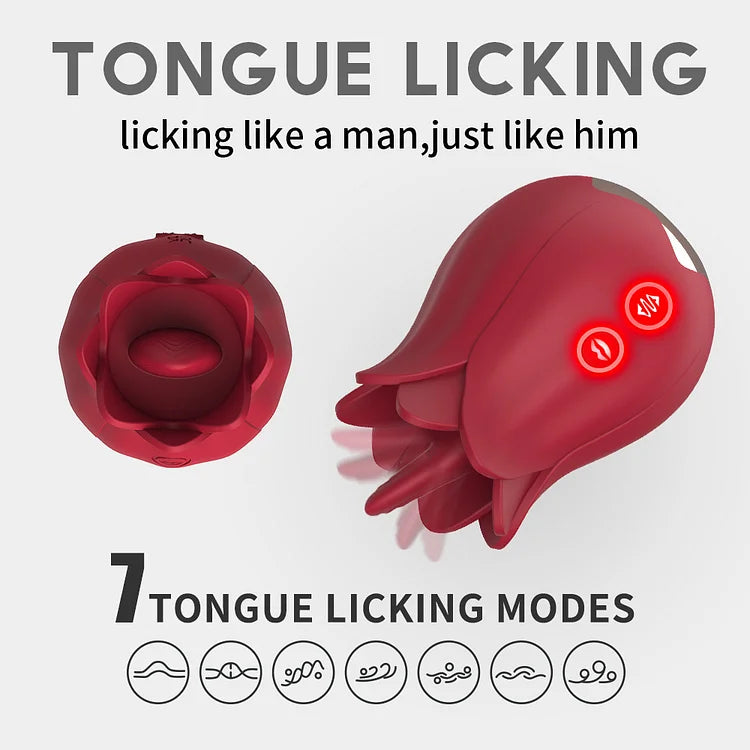 Mengma Hgod Rose New Product Exploring Flower Tongue Licking Vibration Egg Skipping Female Masturbation Taste Products Wholesale