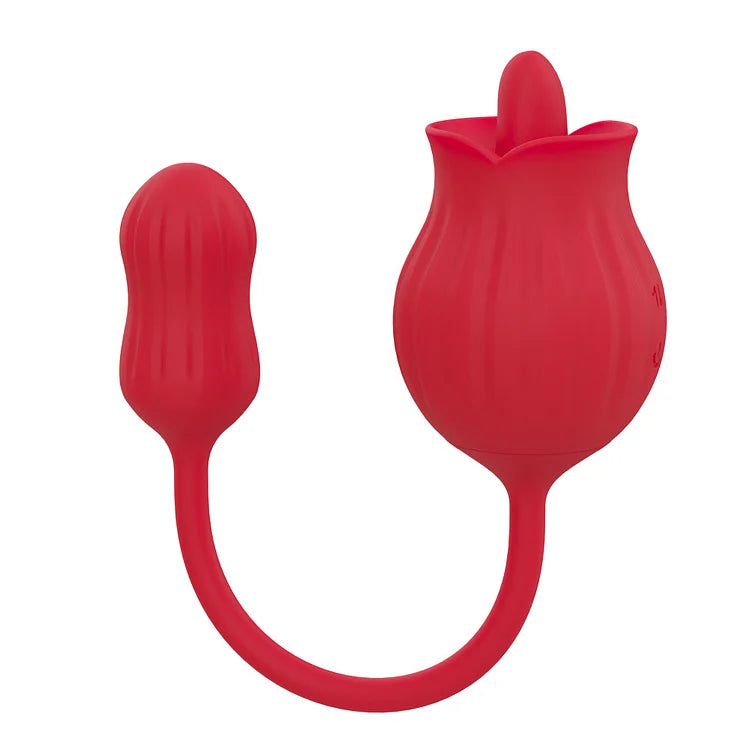 Tongue-licking Rose Toy With Vibrating Egg