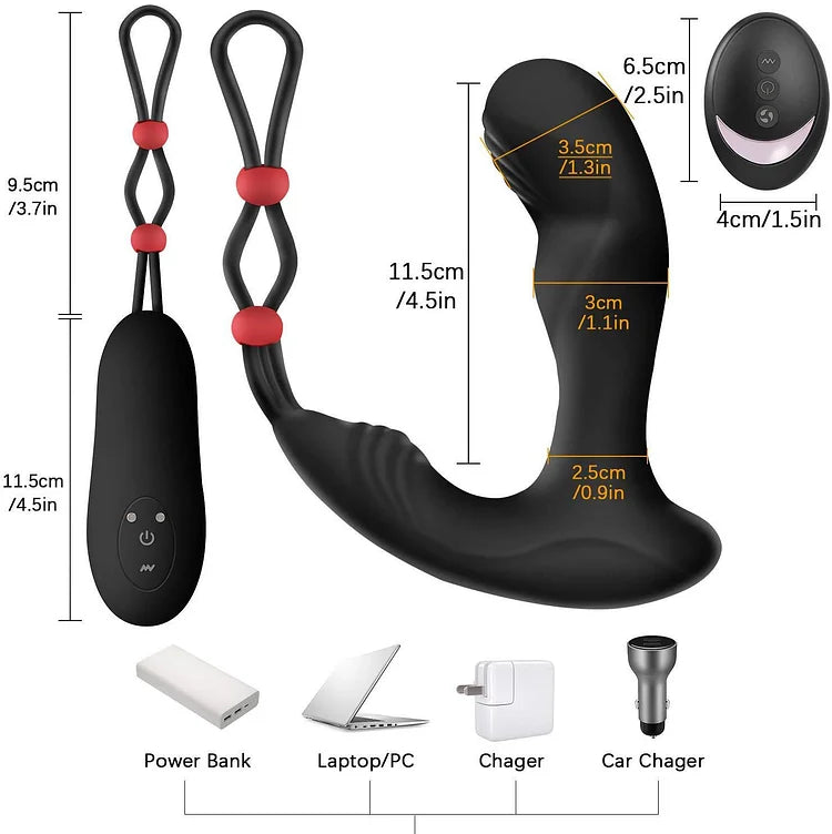 Men's wireless remote control backyard bead pulling 9-frequency vibrating anal plug prostate toy