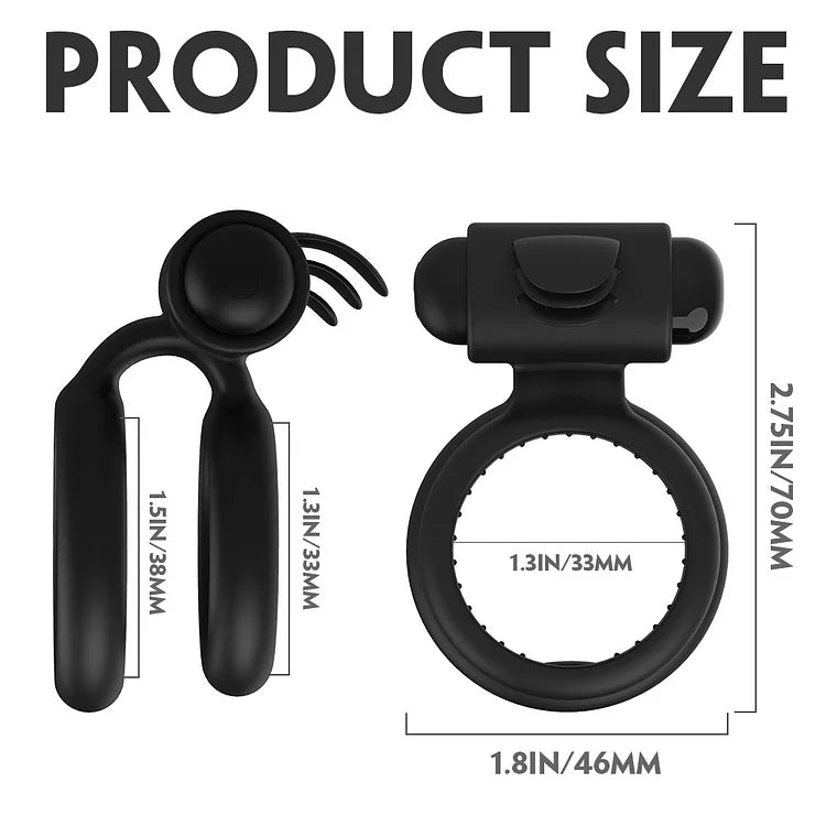 Vibrating Cock Ring with Double Ring