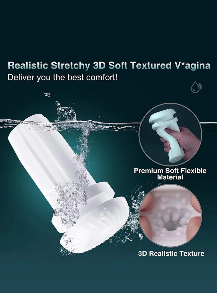 Male Masturbator Mute 7 Suction Vibration Easy Use & Clean for Beginner