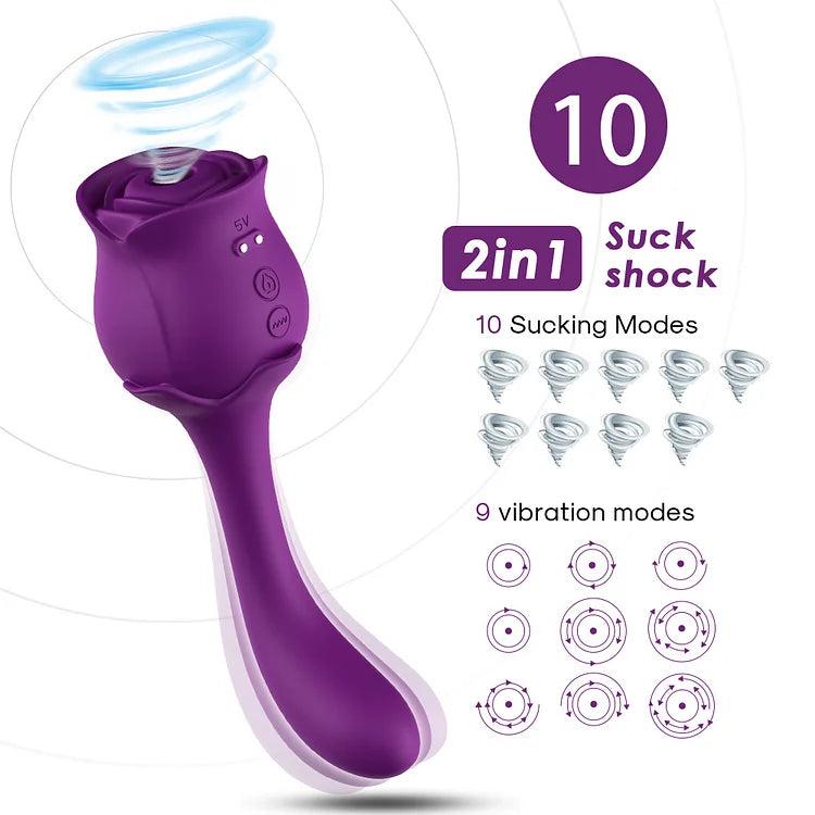 2 In 1 Rose Sucking Vibrator