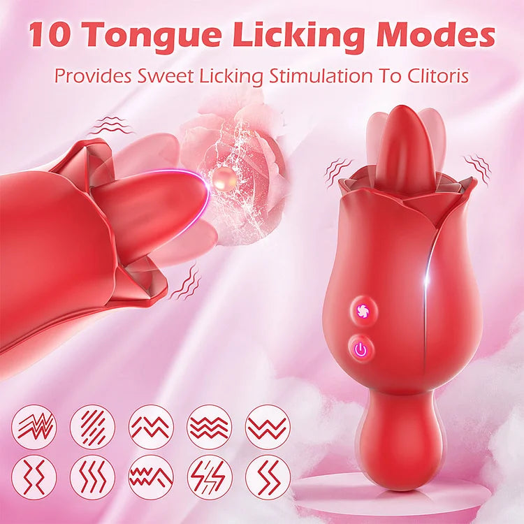 Rosie Tongue-licking And Vibrating Rose Toy