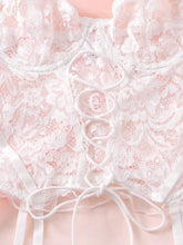 Load image into Gallery viewer, Floral Lace Underwire Garter Lingerie Set