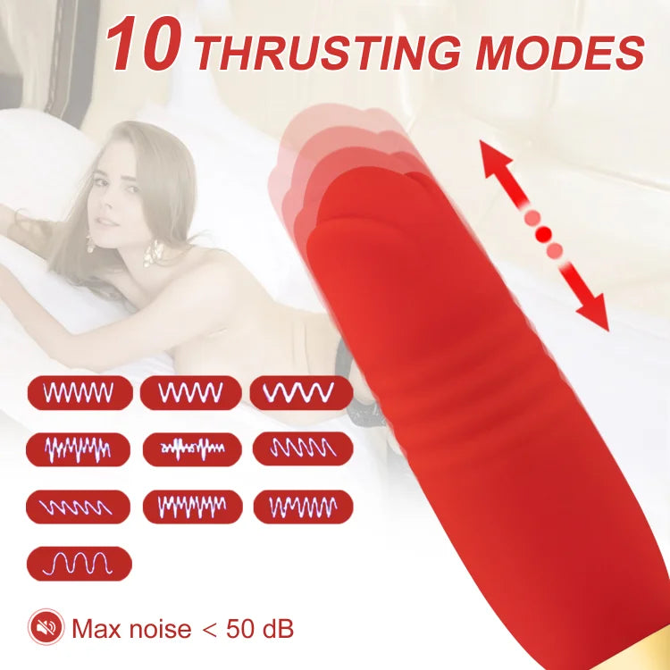 Thrusting And Sucking Rose Vibrator