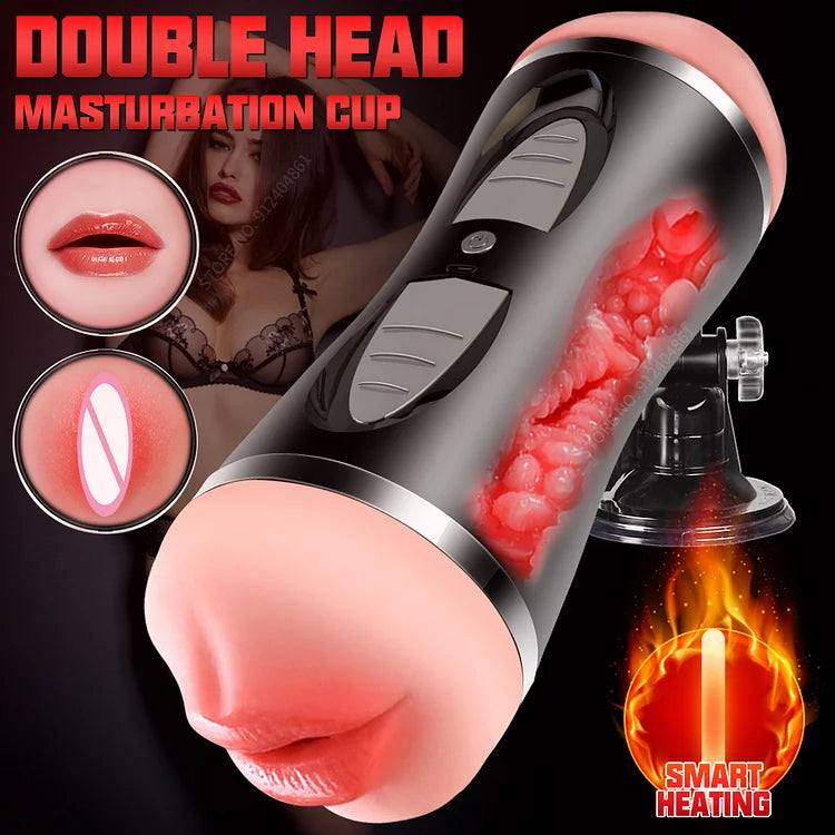 Double Head Automatic Vibration Voice Interaction Hands-free Aircraft Cup