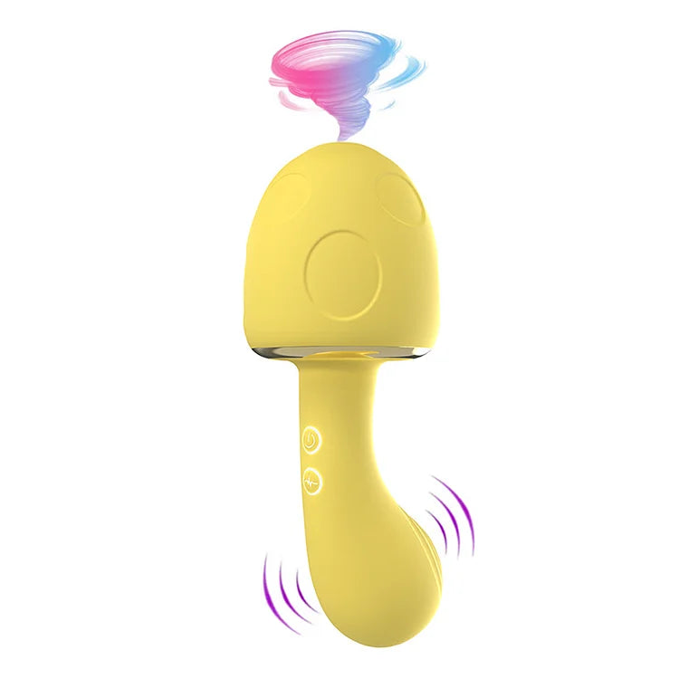 Mushroom Mute Sucking Vibrator Warm Massager Toy Female Masturbator