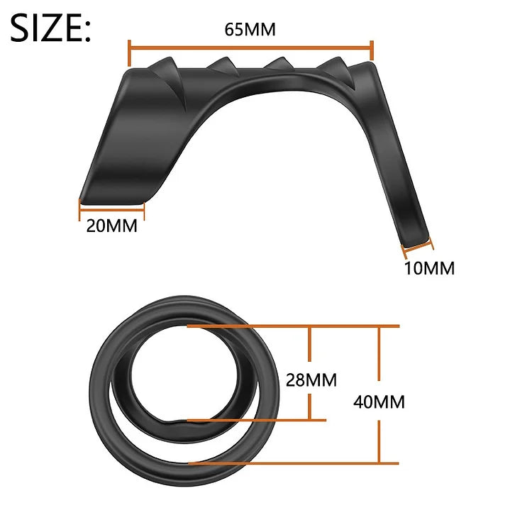 Fun Toys Double Ring Liquid Silicone Lock Ring Husband And Wife Co Vibration Delay Ring Adult Products Penis Blocking Ring