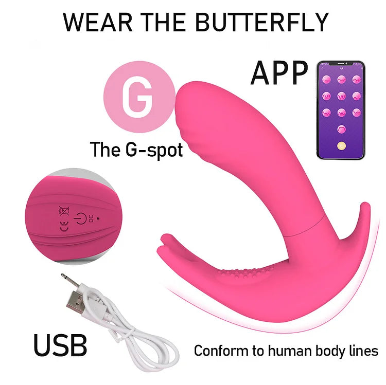 Wearing Butterfly App Remote Control Women Sex Products