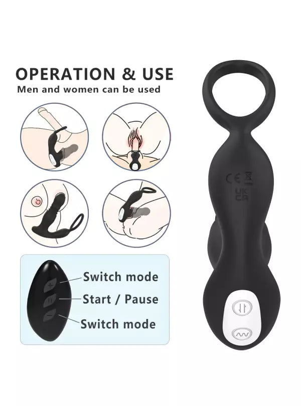 Prostate Massager 7 Modes Vibrating Thrusting Wireless Remote Control